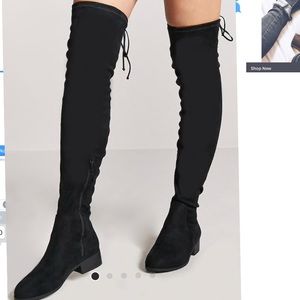 Thigh high faux suede boots